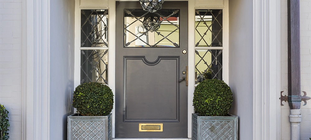 exterior secure glass panel door