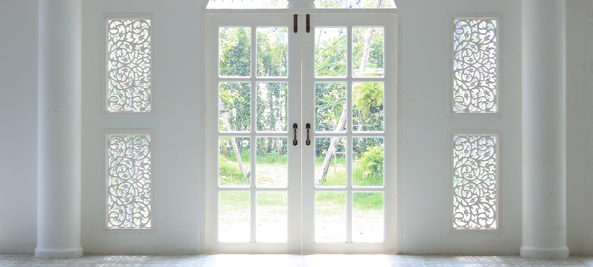 white beautiful french door