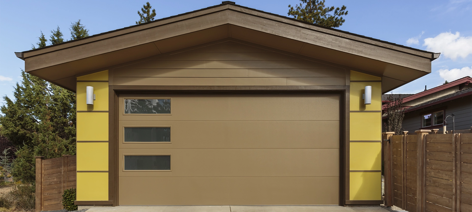 new stylish luxury garage door