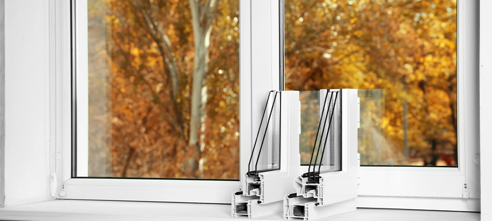 modern window, sample of double and triple panel